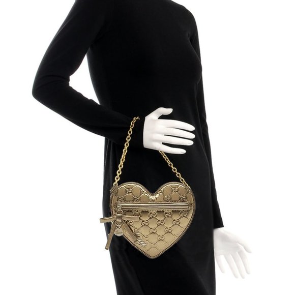 Gucci Handbags - Gucci Guccissima Leather Gold Heart Wristlet